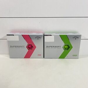 Callaway Supersoft Golf Balls 1 Dozen Pink 9 Green Matte Finish New Improved
